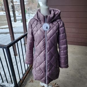 Andrew Marc Purple Quilted Puffer Winter Coat